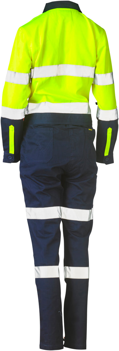 WOMEN'S TAPED HI VIS COTTON DRILL COVERALL BCL6066T