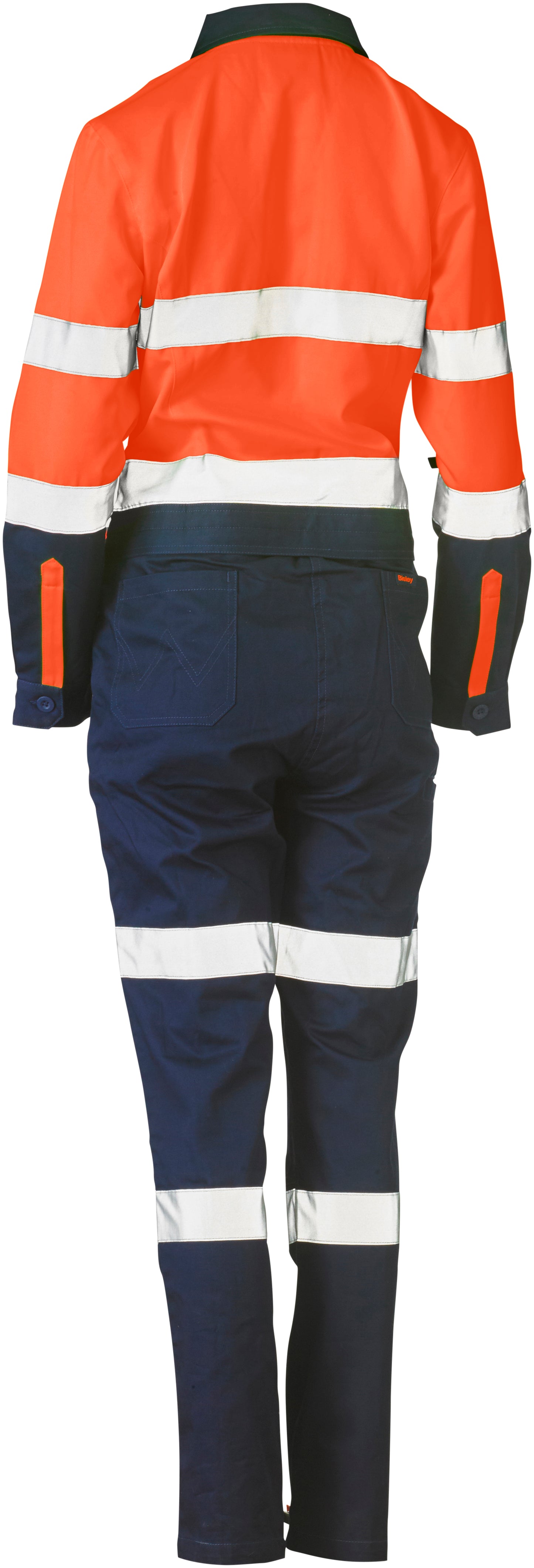 WOMEN'S TAPED HI VIS COTTON DRILL COVERALL BCL6066T