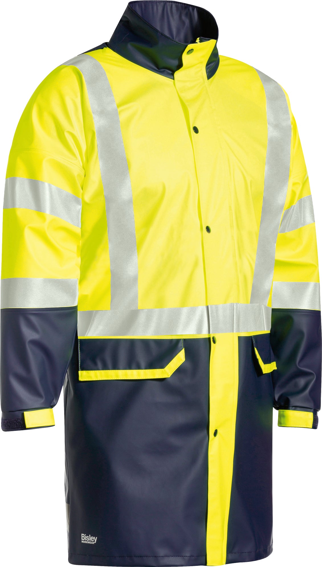 TAPED HI VIS STRETCH PU RAIN COAT BJ6935HT