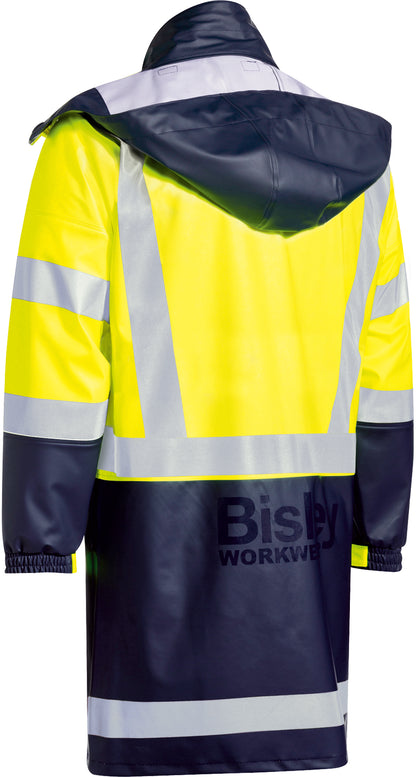 TAPED HI VIS STRETCH PU RAIN COAT BJ6935HT