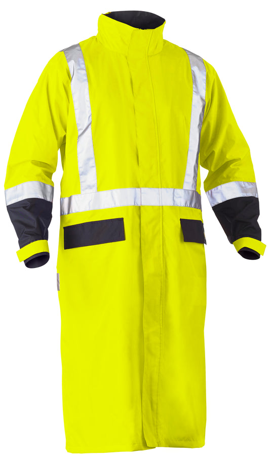 TAPED HI VIS LONG RAIN COAT BJ6961T