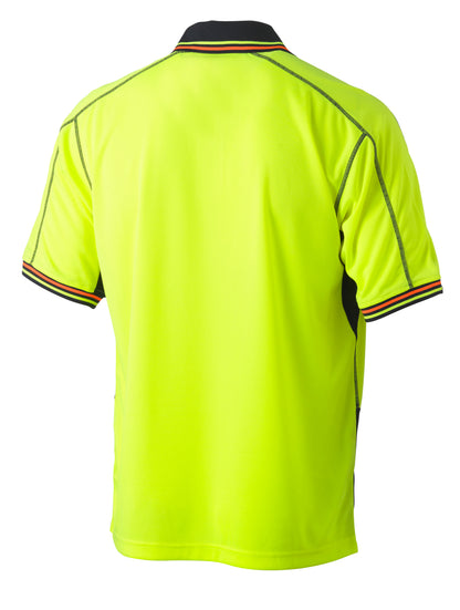 HI VIS POLYESTER MESH POLO SHORT SLEEVE BK1219