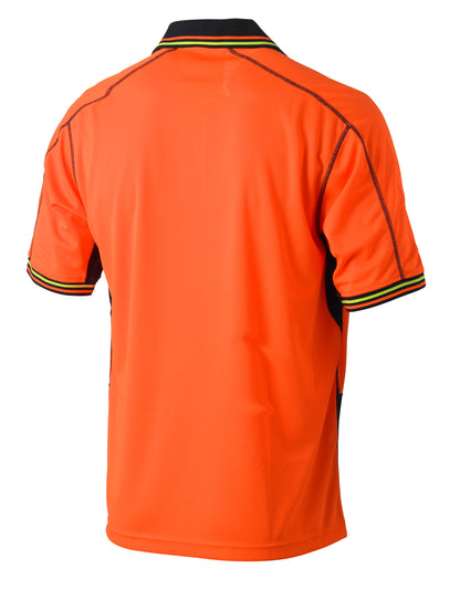 HI VIS POLYESTER MESH POLO SHORT SLEEVE BK1219