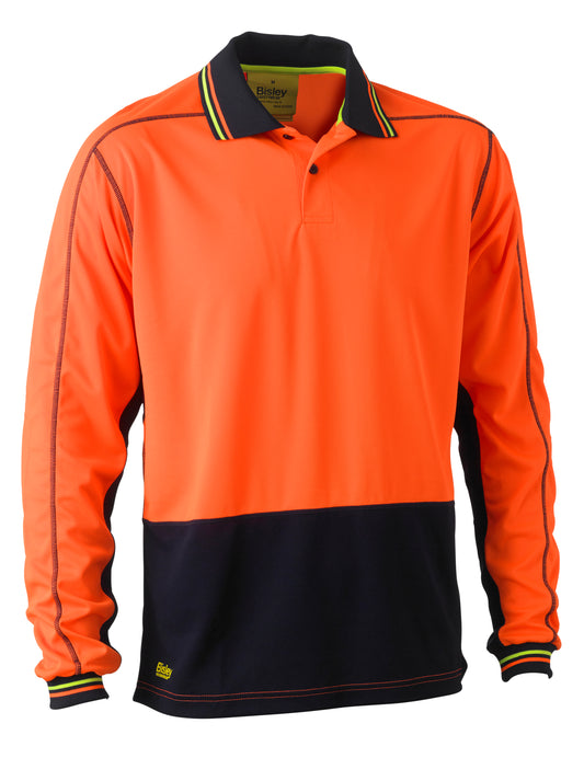 HI VIS POLYESTER MESH POLO LONG SLEEVE BK6219