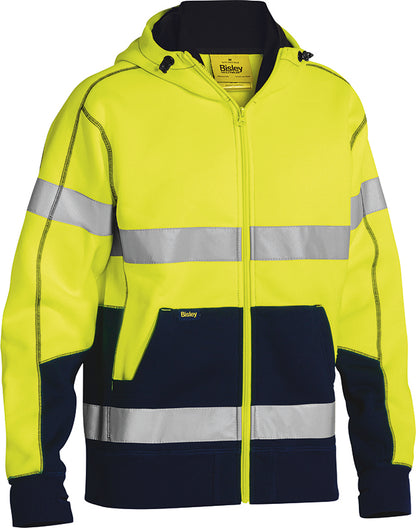 TAPED HI VIS FLEECE HOODIE FULL ZIP BK6819T