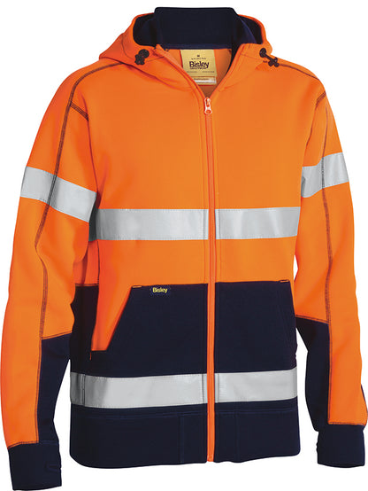 TAPED HI VIS FLEECE HOODIE FULL ZIP BK6819T