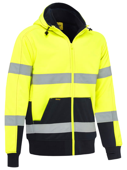 TAPED HI VIS ZIP FLEECE HOODIE WITH SHERPA LINING BK6988T