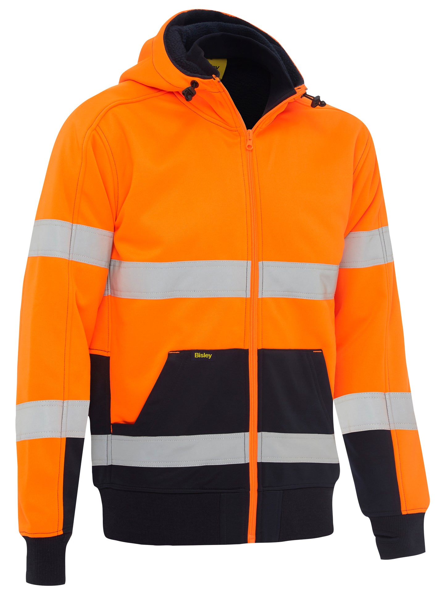 TAPED HI VIS ZIP FLEECE HOODIE WITH SHERPA LINING BK6988T