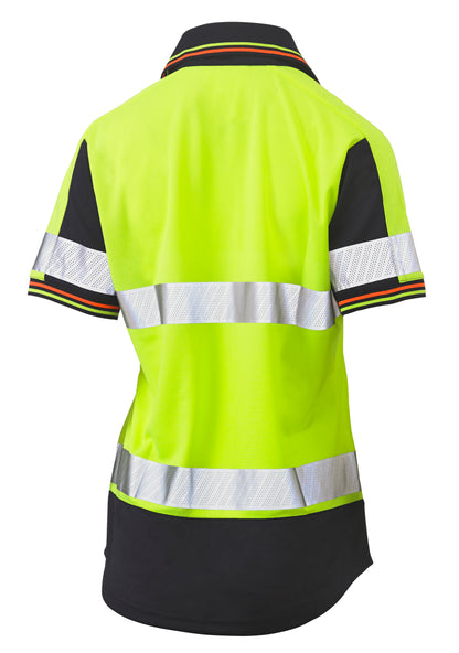 WOMEN'S TAPED TWO TONE HI VIS V-NECK POLO BKL1225T