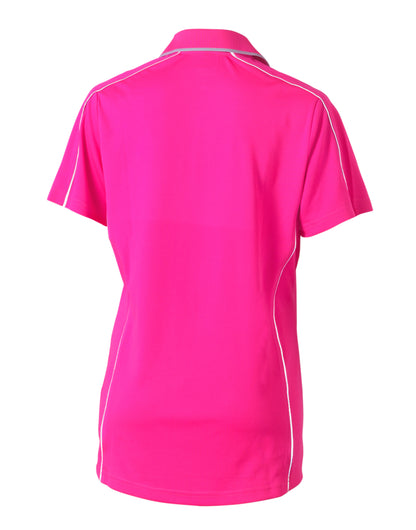 WOMEN'S COOL MESH POLO WITH REFLECTIVE PIPING BKL1425