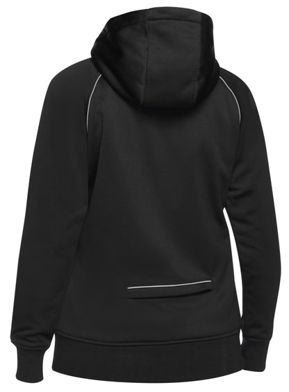 WOMEN'S FLEECE ZIP FRONT HOODIE WITH SHERPA LINING BLK6925