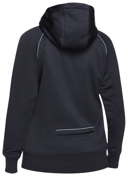 WOMEN'S FLEECE ZIP FRONT HOODIE WITH SHERPA LINING BLK6925