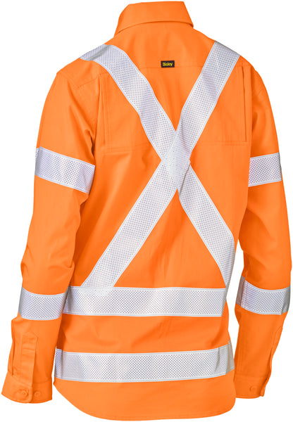 WOMEN'S X TAPED BIOMOTION HI VIS COOL LIGHTWEIGHT DRILL SHIRT BL6166XT