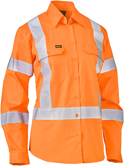 WOMEN'S X TAPED BIOMOTION HI VIS COOL LIGHTWEIGHT DRILL SHIRT BL6166XT