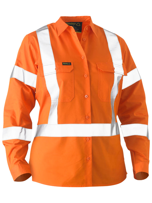 RECYCLE WOMEN'S X TAPED HI VIS DRILL SHIRT BL6266XT