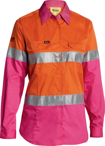 WOMEN'S TAPED HI VIS COOL LIGHTWEIGHT DRILL SHIRT BL6696T