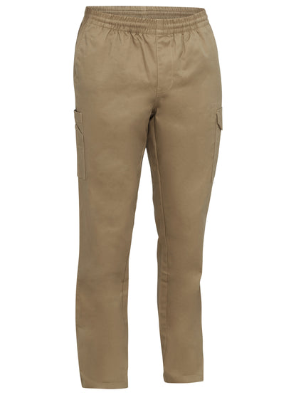 STRETCH COTTON DRILL ELASTIC WAIST CARGO WORK PANT BPC6029