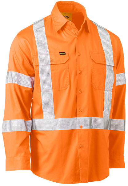 X TAPED BIOMOTION HI VIS COOL LIGHTWEIGHT DRILL SHIRT BS6166XT