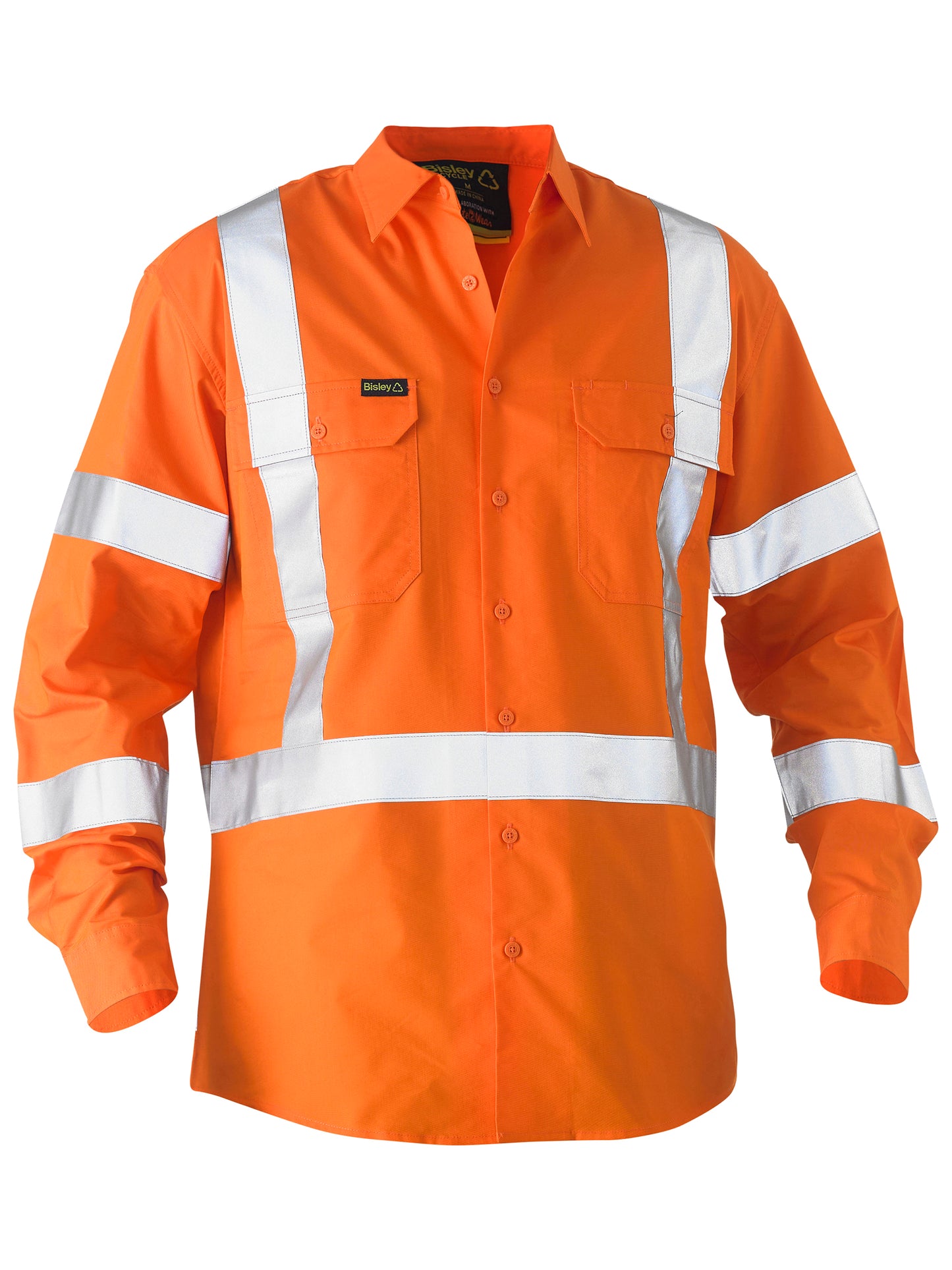 RECYCLE X TAPED HI VIS DRILL SHIRT BS6266XT