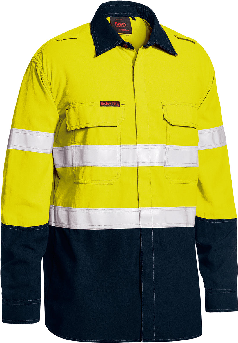 TENCATE TECASAFE® PLUS 480 TAPED HI VIS LIGHTWEIGHT FR VENTED SHIRT BS8237T