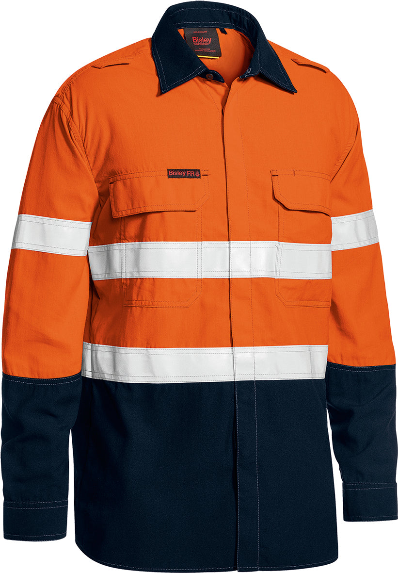 TENCATE TECASAFE® PLUS 480 TAPED HI VIS LIGHTWEIGHT FR VENTED SHIRT BS8237T