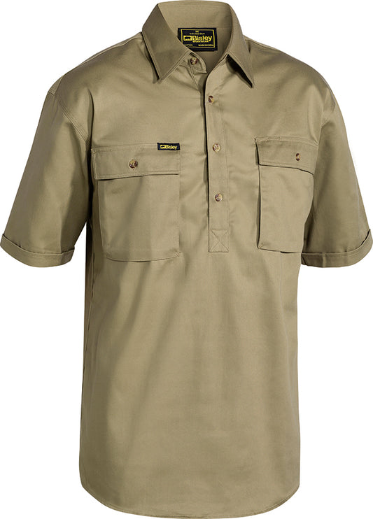 CLOSED FRONT COTTON DRILL SHIRT BSC1433