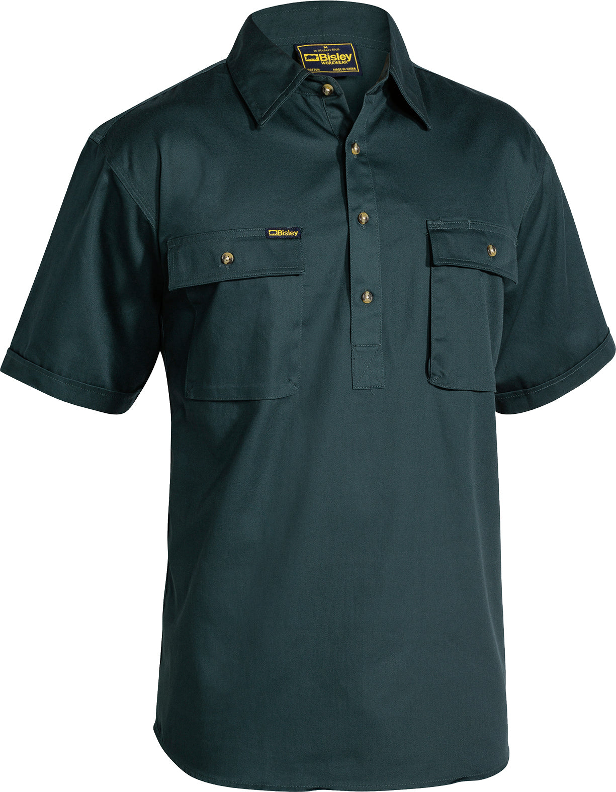 CLOSED FRONT COTTON DRILL SHIRT BSC1433