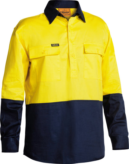 HI VIS CLOSED FRONT DRILL SHIRT BSC6267