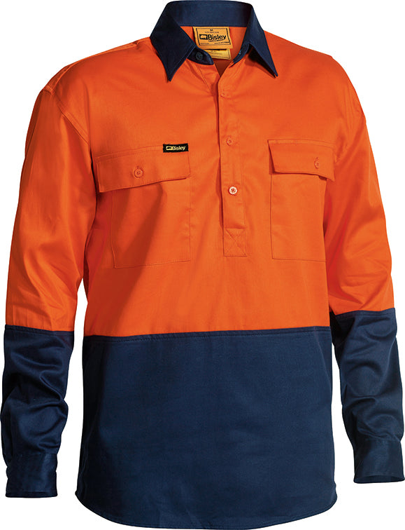 HI VIS CLOSED FRONT DRILL SHIRT BSC6267