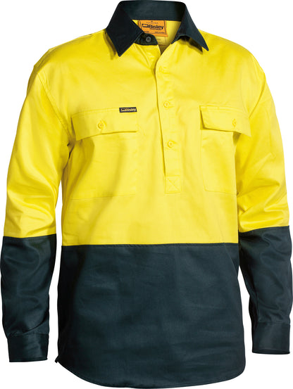 HI VIS CLOSED FRONT DRILL SHIRT BSC6267