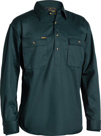 CLOSED FRONT COTTON DRILL SHIRT BSC6433