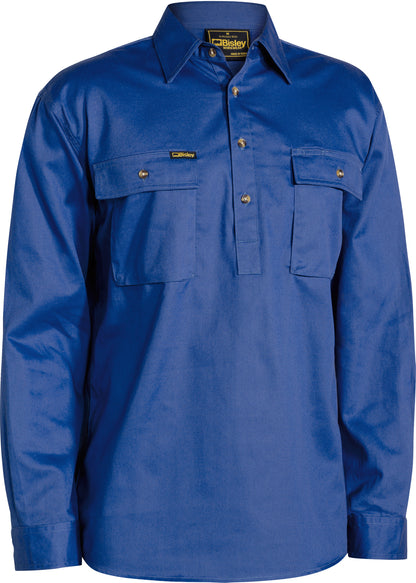 CLOSED FRONT COTTON DRILL SHIRT BSC6433